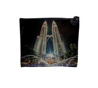 Kuala-Lumpur Malaysia - Astuccio per trucco in tela effetto lino, 15 x 10 cm, Torre Petronas, 15 x 10 cm, Astuccio per il trucco