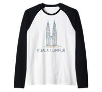 Kuala Lumpur Malaysia Souvenir da Viaggio Regalo Storico della Città Maglia con Maniche Raglan