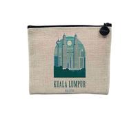Kuala Lumpur Malaysia Travel Malesia Vacanze Asia Viaggi - Astuccio per trucco in tela effetto lino, 15 x 10 cm, lino, 15 x 10 cm, Astuccio per il trucco