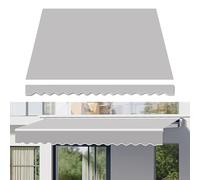 KUANGGE Tenda da Sole Retrattile in Tela di Ricambio per Patio | Copertura in Poliestere, Tenda da Sole per terrazza, Balcone, Cortile, Tessuto di Varie Dimensioni (Colore: Grigio Chiaro, Dimensioni