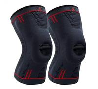 Kuangmi - Ginocchiera sportiva con cuscinetti in gel per patella e stabilizzatori laterali, protezione medica per corsa, menisco, ACL, sollievo dal dolore articolare (Upgraded Blue-Gen2, XXL)