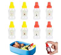 KUAOOAUK 8 bottiglie da spremere per Condiment, 25 ml, mini bottiglia per ketchup, in plastica, portatile, per bambini, adulti, in ufficio, picnic, bento box accessori