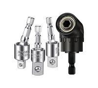 KUARWDVF adattatore a presa esaustica, Adattatore for bussola for trapano, convertitore, avvitatore a percussione, set di punte ad angolo retto da 105° e riduttore(4pcs Mixed Colors)