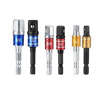 KUARWDVF adattatore a presa esaustica, Set di 6 bussole prolunga for avvitatori a impatto da 1/4 pollice, 3/8, 1/2, adattatori for punte