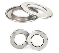 Kuasting Set di 10 occhielli per tende in acciaio inox, con occhielli rotondi in metallo, diametro interno 4,5 cm
