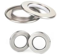 Kuasting Set di 32 tende con occhielli in acciaio inox, diametro interno in metallo, con occhielli da 4,5 a 40,6 cm, set da 32 (32)