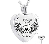 KUATBVL Cremation Urn Necklace Sempre nel Mio Cuore Memoriale ad Ala Angelo Gioielli a Ciondolo