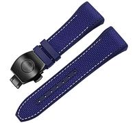 KUATBVL Per Franck Muller V45 Series 28mm Nylon Genuine in pelle vera in pelle di orologio in silicone Blu pieghevole cinghia di orologio fibbro (colore: 25-12 mm, dimensione: 28 mm)