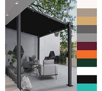 KUAW Tenda da Sole Rettangolare Impermeabile 1.8x2.8M per Giardino, Terrazza, Campeggio, Patio, Party Frangivento Recinzione Copertura Frangivento Protezione Acqua Resistente al Vento, Nero