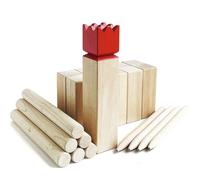 JacJoe All Pro Kubb Outdoor Game | Viking Game Rubber Wood Garden Throwing Toy with Carry Bag (30 x 6,3 x 6,3 cm KING, M)