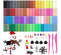 KUBDPQOR argilla modellabile 72 colori per bambini kit natalizio pupazzo di neve con accessori inclusi, ideale per lavoretti creativi, regali e feste di Natale