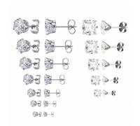 KUBDPQOR Orecchini Acciaio Chirurgico 14 Paia Orecchini Punto Luce per Donna Uomo, minimalisti Eleganti, Diametro Piccolo, Colore Argento, Adatti a Orecchie sensibili, Perfetti per Ogni Occasione