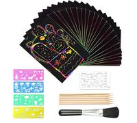 KUBDPQOR Scopri il Mondo Colorato - Kit di Disegno con Scratch Art per Ragazzi e Adulti, Perfetto per Regalini Fine Festa Compleanno, Cancelleria, con Matite Colorate