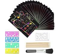 KUBDPQOR Scopri il Mondo Colorato - Kit di Disegno Scratch Art per Adulti e Giovani, Perfetto per Regalini Fine Festa, Cancelleria Creativa con Matite Colorate