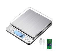KUBEI Bilancia da cucina digitale con ricarica USB, 3kg/0.1g Bilancia digitale ad alta precisione per la casa, per ingredienti da forno, gioielli, francobolli e caffè, superficie di pesatura in