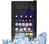 kubeier Frigorifero Piccolo, Mini Frigo Professionale con Porta in Vetro per Sala Ufficio, Frigo Bevande Silenzioso 6L+70L, Frigo per Bevande Snack Cosmetici, Ripiani Regolabili, Nero