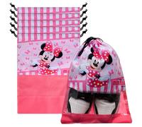 Kuber Industries Copriscarpe Disney Minnie | Borse per scarpe da viaggio | Borsa portaoggetti in poliestere | Copertura per scarpe con coulisse | Organizer per scarpe con finestra trasparente |