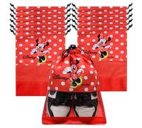 Kuber Industries Copriscarpe Disney Minnie | Borse per scarpe da viaggio | Borsa portaoggetti in poliestere | Copertura per scarpe con coulisse | Organizer per scarpe con finestra trasparente |