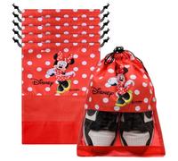 Kuber Industries Copriscarpe Disney Minnie | Borse per scarpe da viaggio | Borsa portaoggetti in poliestere | Copertura per scarpe con coulisse | Organizer per scarpe con finestra trasparente |