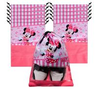 Kuber Industries Copriscarpe Disney Minnie | Borse per scarpe da viaggio | Borsa portaoggetti in poliestere | Copertura per scarpe con coulisse | Organizer per scarpe con finestra trasparente |