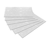 Kuber Industries Set di 6 tappetini per frigorifero con stampa circolare, impermeabili, riutilizzabili e lavabili, tappetini multiuso per cucina, confezione da 6 (bianco)