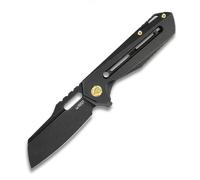 KUBEY Atlas Frame Lock Tactical Flipper Knife Manico in Titanio Nero KB290B