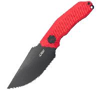 KUBEY Basilisk Lama Fissa Blackwashed 14C28N Rosso G10 Fodero Kydex con Attacco Tek-Lok KU381B