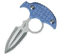 KUBEY Cavy Stonewashed 14C28N Lama Blue Micarta Fodero Kydex con un Attacco Tek-Lok KU403D