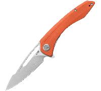 Kubey Merced - Beadblast 14C28N with Orange G10 handle