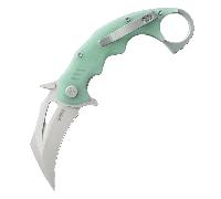 KUBEY Mini Wrath Beadblasted Sandvik 14C28N Lama Jade G10 Linerlock KU262J