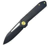 Kubey Royal Frame Lock EDC Coltello Tascabile Front Flipper Nero Manico in Titanio 6AL4V KB321O
