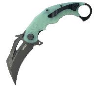 KUBEY Wrath Blackwashed Sandvik 14C28N Lama Jade G10 Linerlock KU261K