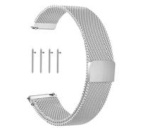 KUBFDL Cinturino di ricambio per smartwatch, in acciaio inox, 14 mm, 16 mm, 18 mm, 20 mm, 22 mm, 24 mm, chiusura magnetica, chiusura rapida, per uomo e donna, 24mm, Acciaio inossidabile