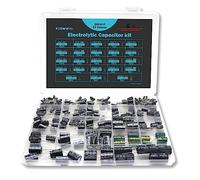 KUBOWAI 23 Set di Condensatori Elettrolitici da 300 pezzi, Banco di Condensatori in Alluminio, Incluso il Numero di Modello 10uF - 2200uF, 10V, 16V, 25V, 35V, 50V