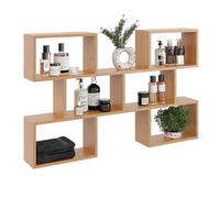 KUBUTKU Grande scaffale da parete con 6 scomparti, 80 x 127 x 18 cm, decorazione da appendere (ontano)