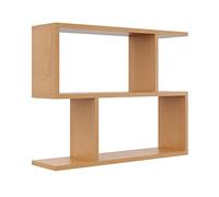 KUBUTKU Mensola murale decorativa con 2 ripiani 70 x 55 x 18 cm Design scandinavo moderno per soggiorno, cucina, ufficio, camera da letto, bagno, mensola sospesa (ontano)