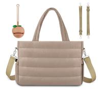 KUBYA - Borsa per pannolini, borsa a tracolla per ospedale, borsa da viaggio, grande, per mamma, con custodia in silicone per il ciuccio, Cachi, Large, Moda