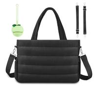 KUBYA Borsa per pannolini, borsa a tracolla per ospedale, borsa da viaggio, grande, per mamma, con custodia in silicone, nero, Large, Moda