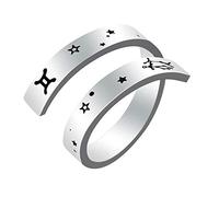 Kucheed Anello Dello Zodiaco per Donna Uomo, Anelli Aperti Regolabili in Formato Costellazione con Incisione in Acciaio Inossidabile,Oroscopo Astrologia Gioielli Vintage Regalo di Compleanno Ragazze