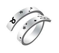 Kucheed Anello Dello Zodiaco per Donna Uomo, Anelli Aperti Regolabili in Formato Costellazione con Incisione in Acciaio Inossidabile,Oroscopo Astrologia Gioielli Vintage Regalo di Compleanno Ragazze