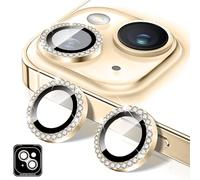Kucheed Proteggi Obiettivo Fotocamera Diamond per iPhone 17 Air, Copriobiettivo per Fotocamera in Vetro Temperato Scintillante, Adesivi per Pellicole con Anelli Metallici