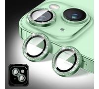 Kucheed Proteggi Obiettivo Fotocamera Glitterato Compatibile con iPhone 12/12 Mini, Adesivi per Copertura Fotocamera in Vetro Temperato, Allineamento Automatico dei Singoli Anelli Metallici