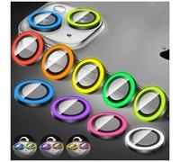 Kucheed Proteggi Obiettivo Fotocamera Glitterato Compatibile con iPhone 12 Pro Max, Adesivi per Copertura Fotocamera in Vetro Temperato, Anelli in Lega con Allineamento Automatico
