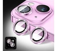 Kucheed Proteggi Obiettivo Fotocamera Glitterato per iPhone 17 Air, Adesivi per Copertura Fotocamera in Vetro Temperato, 9H Allineamento Automatico dei Singoli Anelli Metallici