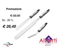 KUCHENPROFI SET 3 SPATOLE PASTICCERIA ACCIAIO PROFESSIONALE ( PROMOZIONE )
