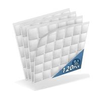 Kuchoow Confezione da 120 adesivi su entrambi i lati, lavabili, trasparenti, rimovibili, nastro biadesivo extra forte (25 x 25 x 1 mm)