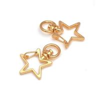 KUCOON 5Pcs Artiglio Girevole Chiusura a moschettone Lega a Forma di Stella Portachiavi Girevole in Metallo Clip Moschettone Accessori Fai da Te per Borsa Portachiavi Gioielli