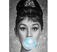 KUCYATY Pittura Diamante Bambini Adulti 5D Diamond Painting Kit,40×50Cm,Audrey Hepburn Genitore-Figlio Giocattolo Decompressione Completo DIY Cristal Mosaici Creazione