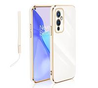 KuDiNi Custodia Oneplus 9, custodia per telefono Oneplus 9 per donne e ragazze galvaniche carino lusso Bling estetico alla moda, custodia completa in TPU morbida protezione antiurto per Oneplus 9 (bianco)