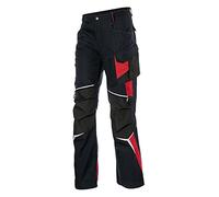 KÜBLER Workwear Pantaloni, Nero/Rosso Medio, 31 Donna
